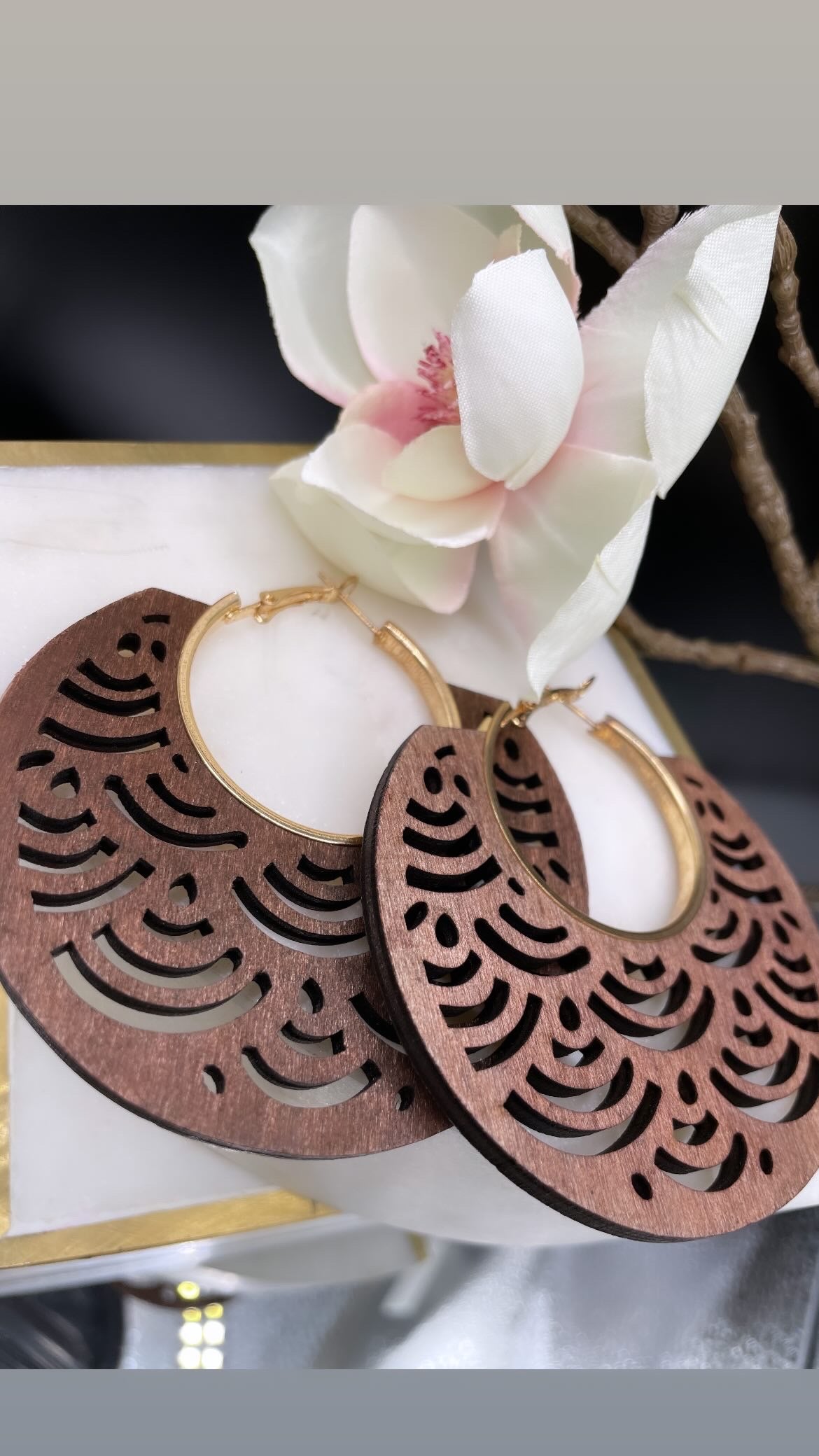 Wood Tribal Earrings