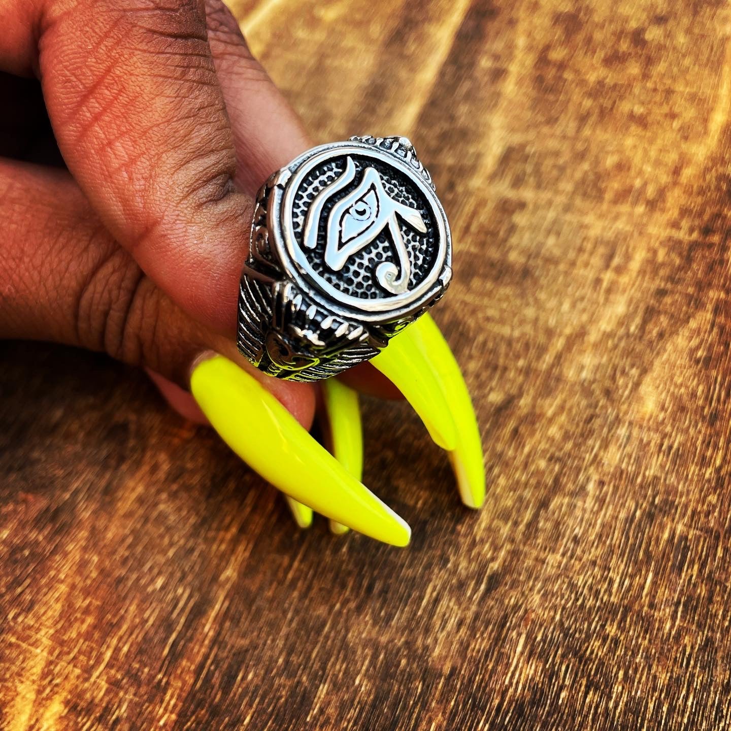 Eye of Horus Egyptian Stainless Steel Ring