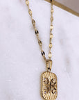 Gold Star CZ Plate Necklace