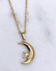 Moon CZ Necklace