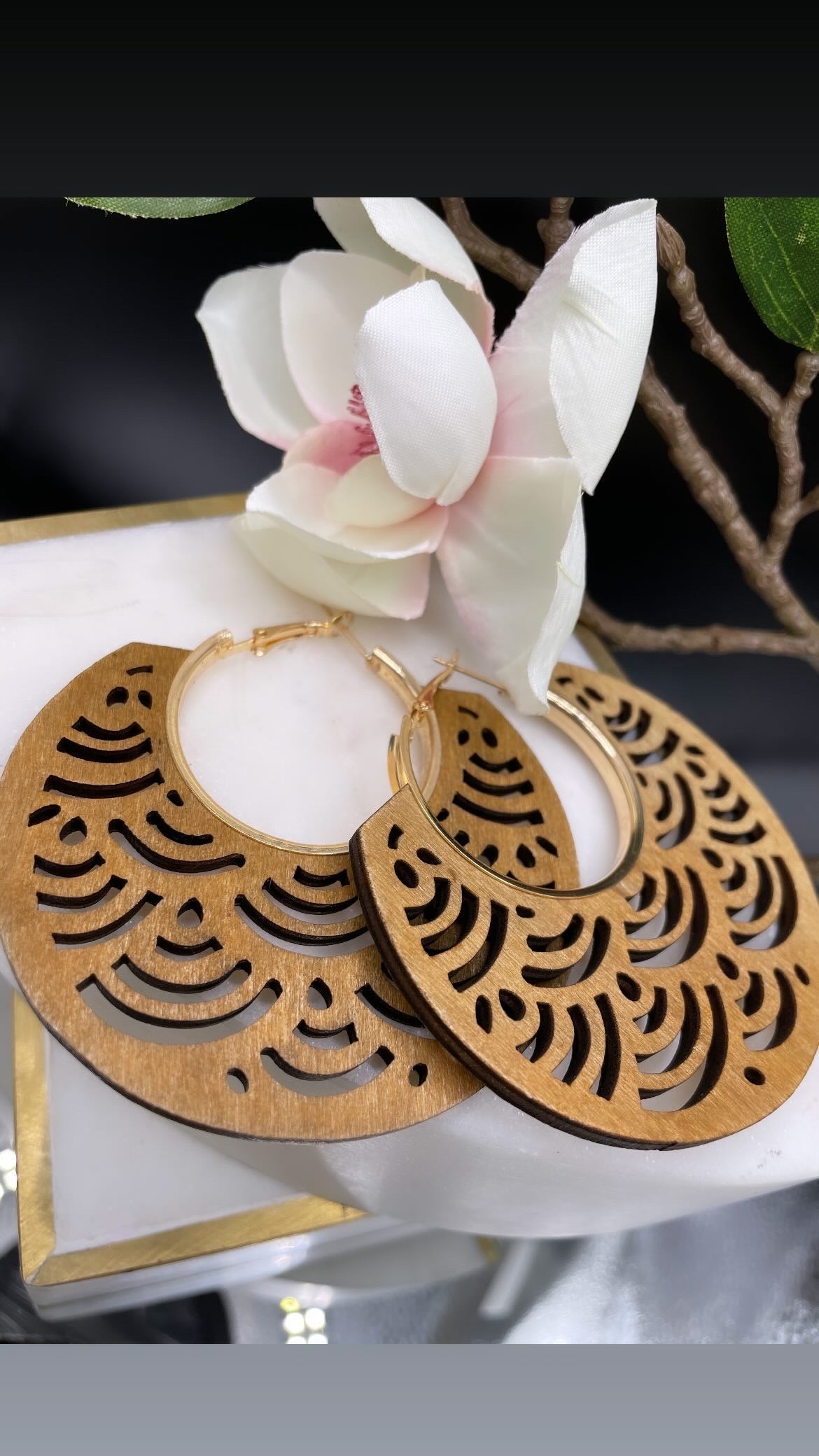 Wood Tribal Earrings