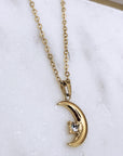 Moon CZ Necklace