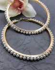 Pearl Wrapped Hoop Earrings