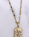 Gold Star CZ Plate Necklace
