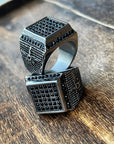 Men's Silver w Black CZ Ring