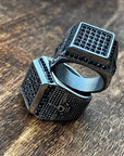 Men's Silver w Black CZ Ring