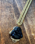 Buddha Necklace with CZ Accents