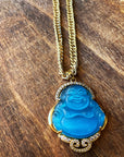 Buddha Necklace with CZ Accents