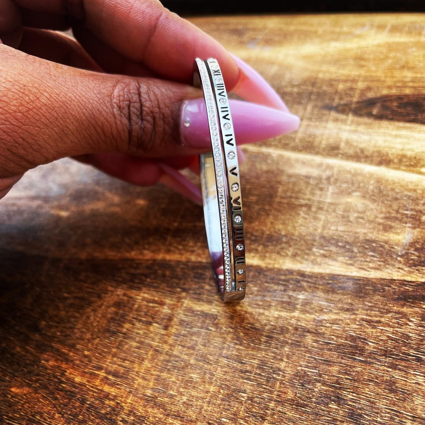 Roman Numeral Single Band Bangle