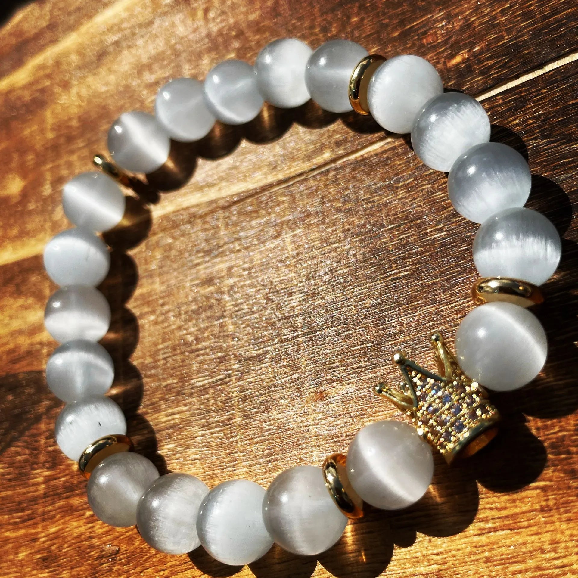 Royalty Selenite 10mm Bracelet