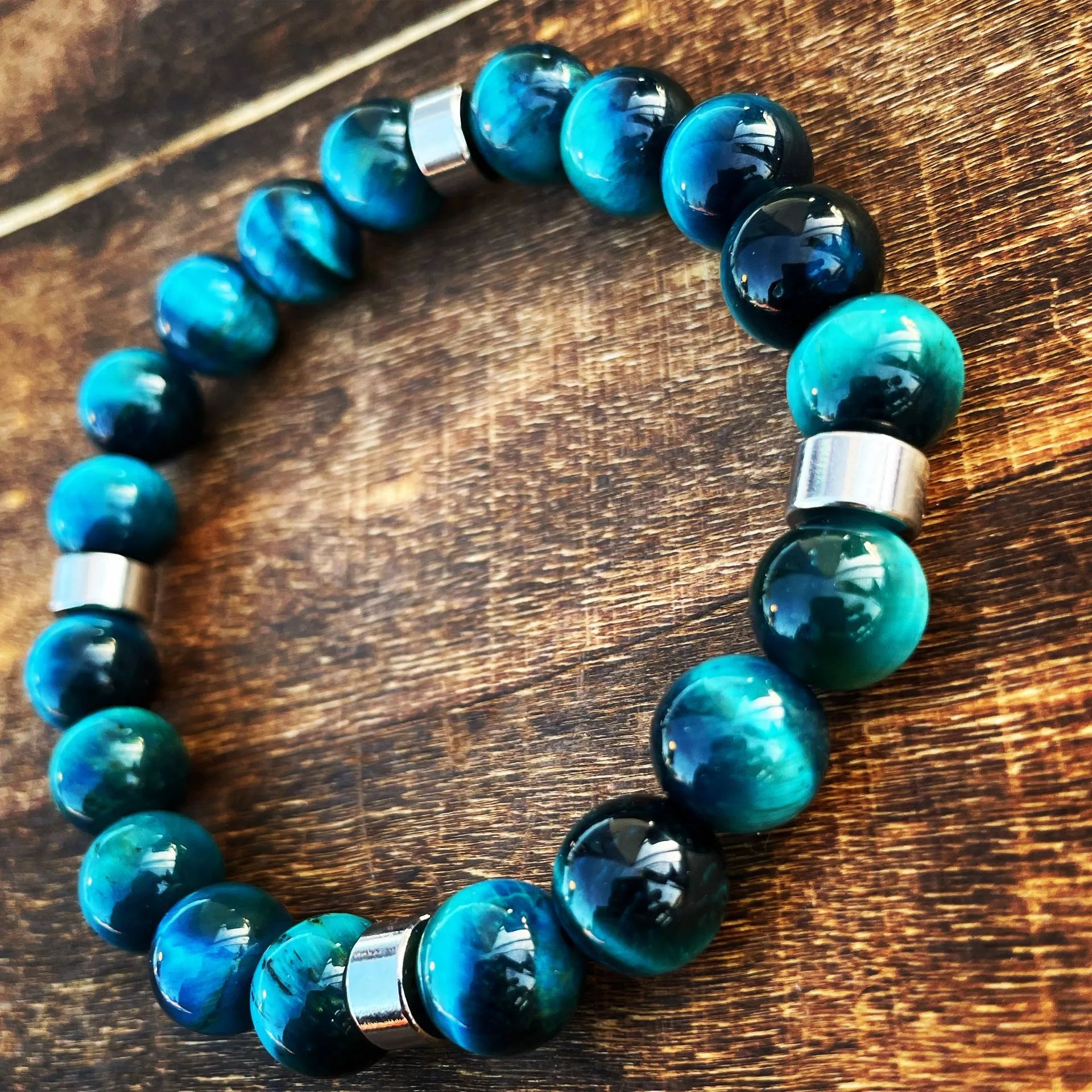 Turquoise Tiger  Eye 10mm Bracelet