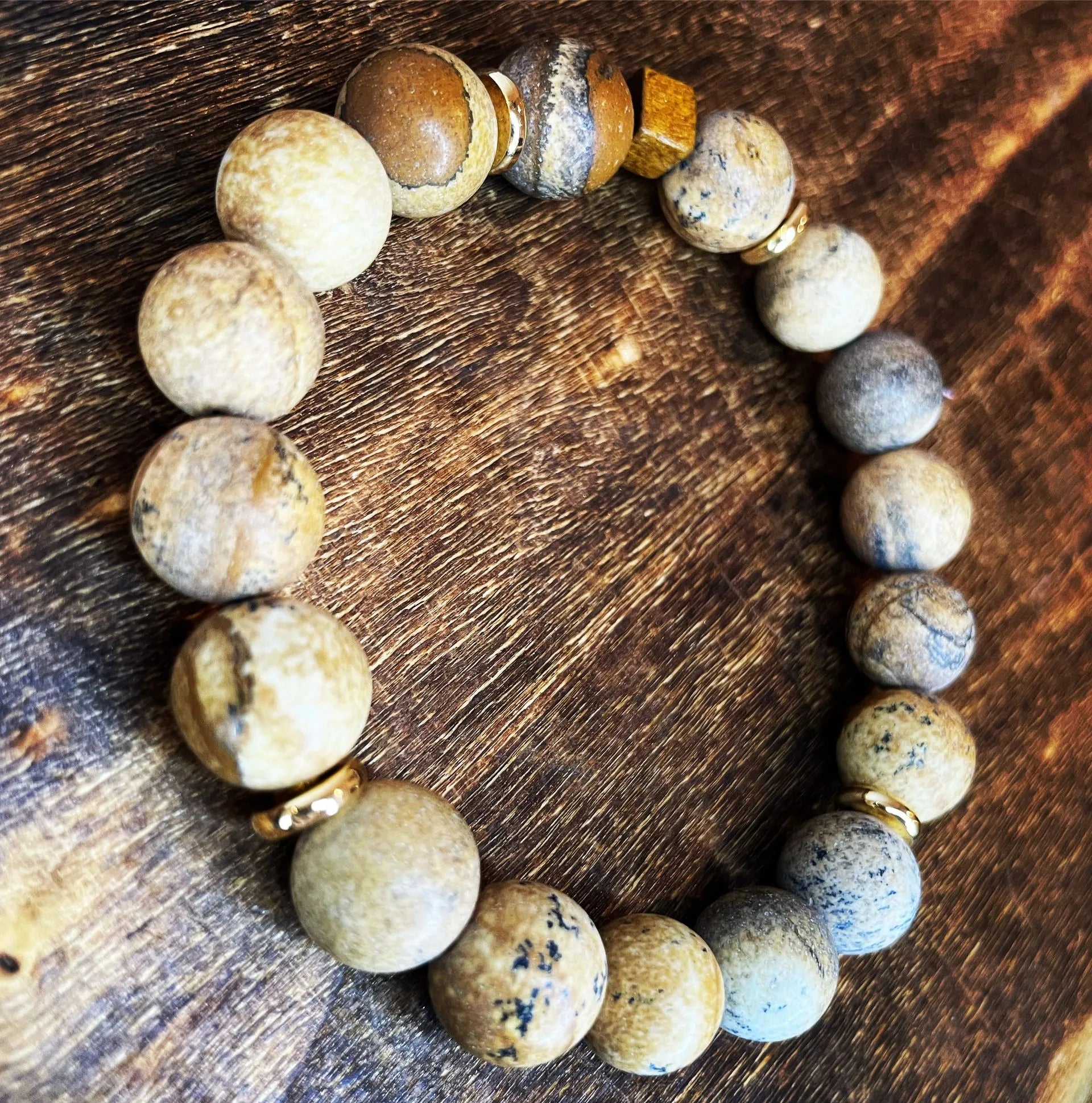 Jasper Wood 12mm Bracelet