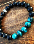 Matte Onyx and Turquoise Tiger Eye 10mm Set